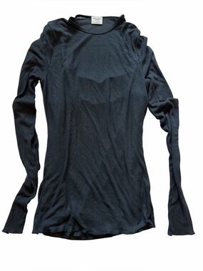 Abercrombie & Fitch Black Ribbed Long-Sleeve Top